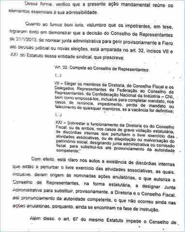 TRT DETERMINA AFASTAMENTO DE DÊNIS BAÚ E POSSE DE JUNTA GOVERNATIVA NA FIERO