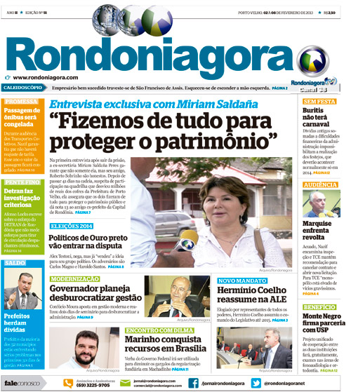 CONFIRA A ÍNTEGRA DA VERSÃO SEMANAL IMPRESSA DO RONDONIAGORA