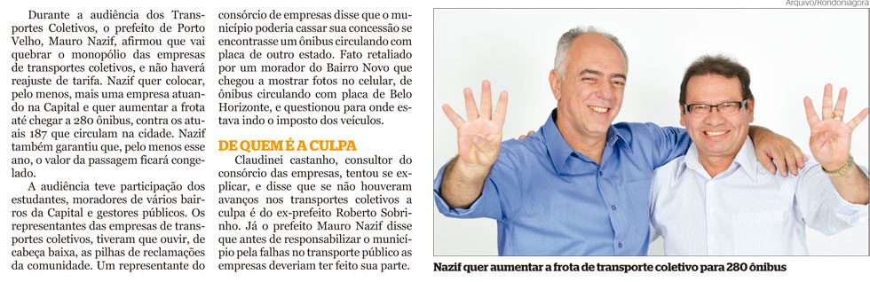 Prefeito da Capital promete congelamento de passagem