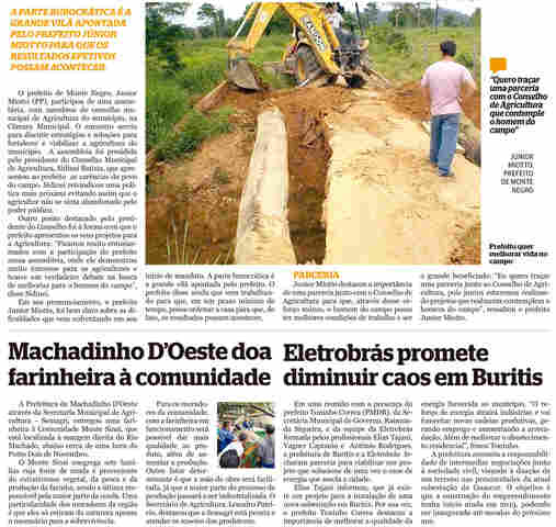 Monte Negro irá fortalecer Agricultura