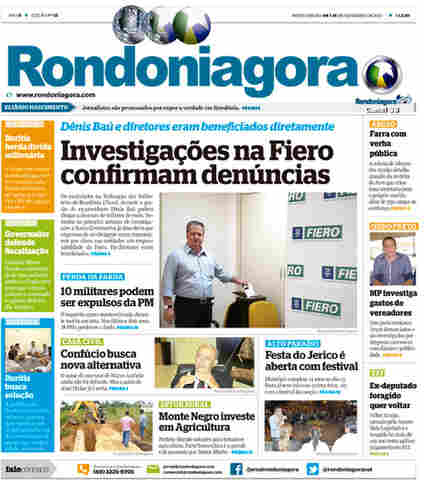 CONFIRA A ÍNTEGRA DA VERSÃO SEMANAL IMPRESSA DO RONDONIAGORA