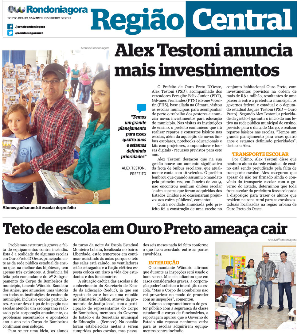 Região Central: Mais investimentos para Ouro Preto