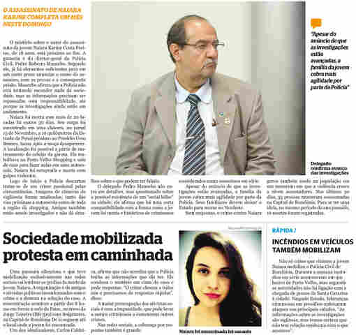 ASSASSINO DE NAIARA SERÁ PRESO EM BREVE, DIZ POLÍCIA
