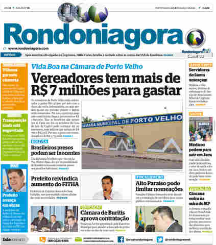 CONFIRA A ÍNTEGRA DA VERSÃO SEMANAL IMPRESSA DO RONDONIAGORA