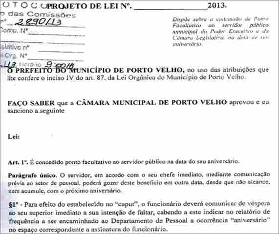 Presidente da Câmara quer ponto facultativo no dia de aniversário de servidor