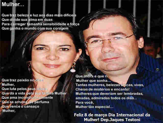 Luta de mulheres é destacada pelo deputado Jaques Testoni