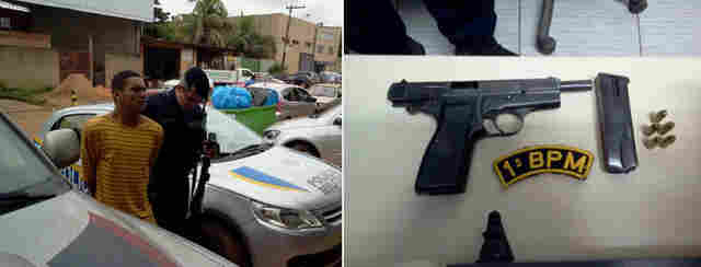Dupla invade residências, troca tiros com a Polícia e um é preso; Fotos