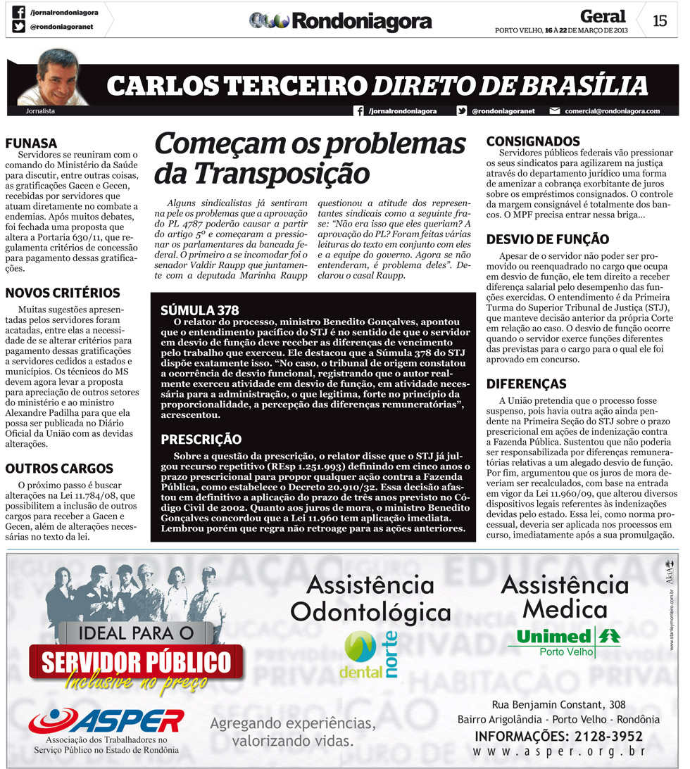 Coluna do Carlos Terceiro; Direto de Brasília