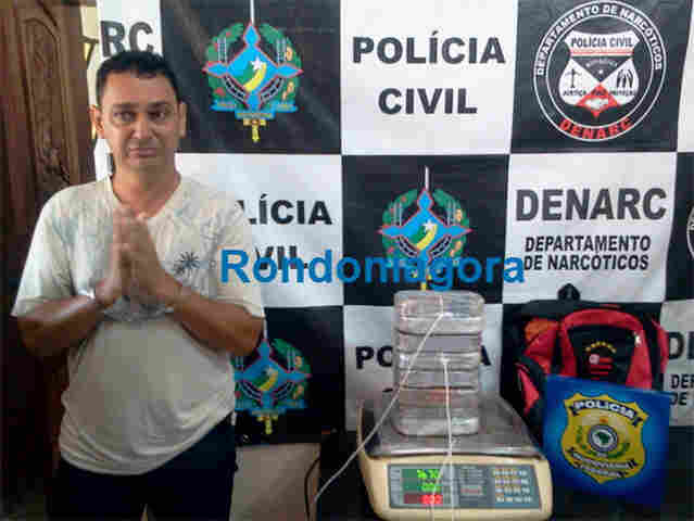 Denuncia anônima leva a prisão de homem com 8 quilos de coca