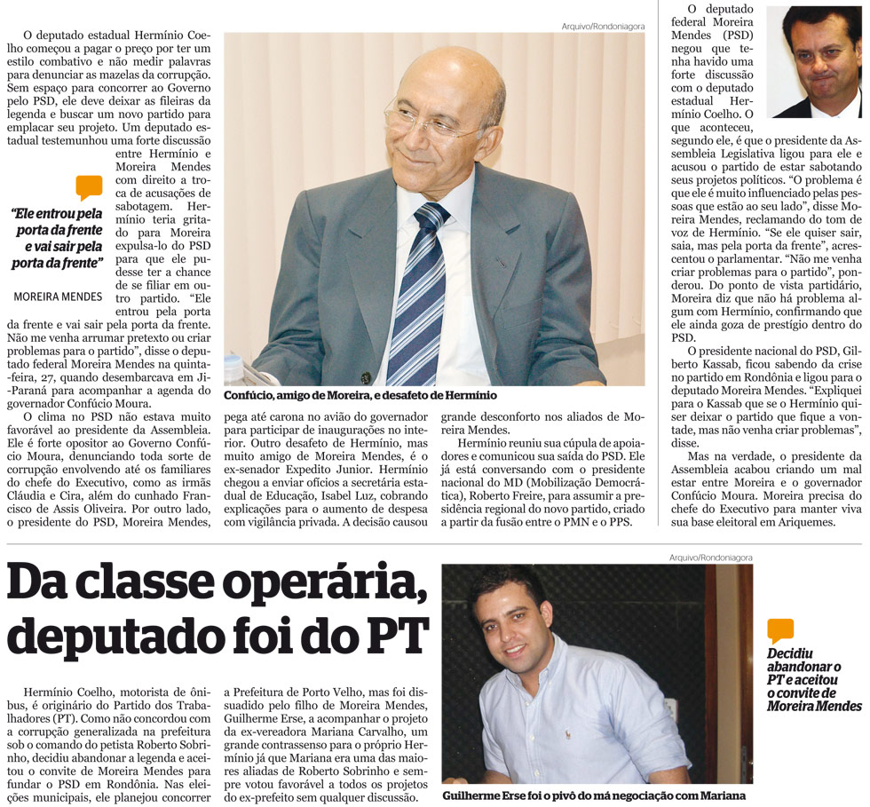 SEM ESPAÇO, HERMÍNIO DECIDE ABANDONAR PSD