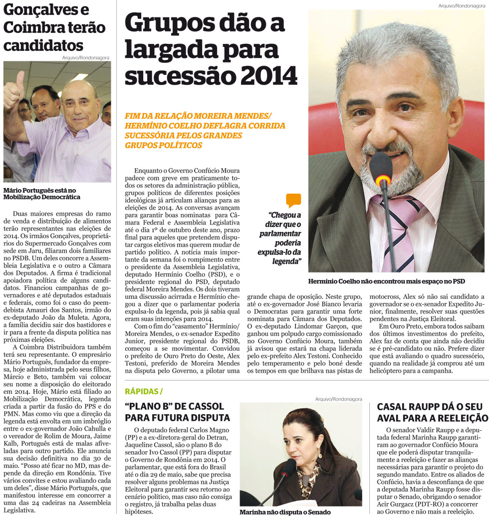 CORRIDA SUCESSÓRIA ANTECIPADA COM MUDANÇAS PARTIDÁRIAS EM RONDÔNIA