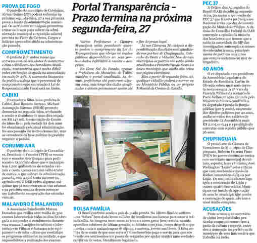 Prefeito do município de Cerejeiras tem prova de fogo