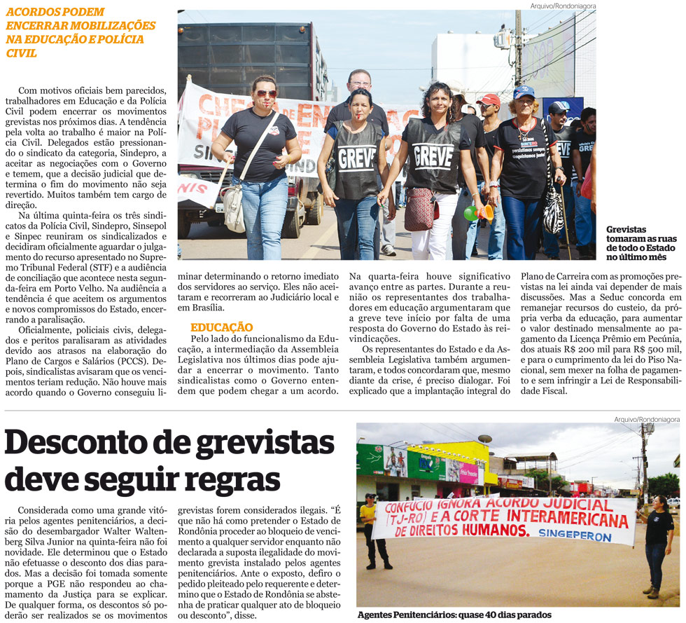 Duas das três categorias em greve podem encerrar paralisações