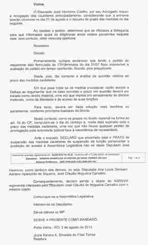 DECISÃO SOBRE HERMÍNIO BENEFICIA OUTROS DEPUTADOS; POLÍCIA NÃO PEDIU PRORROGAÇÃO