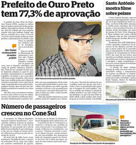 Aprovação recorde em Ouro Preto