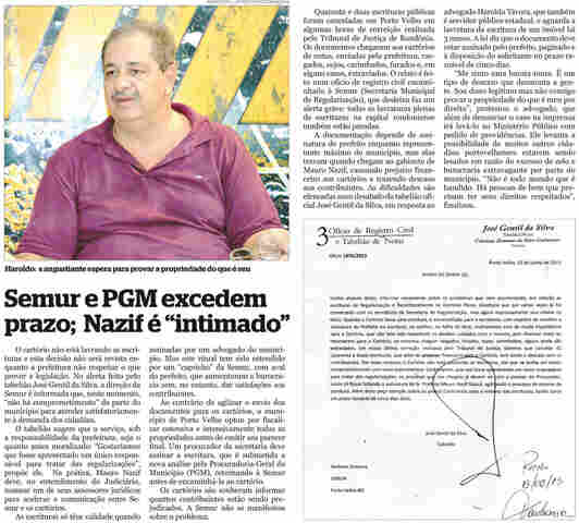 CARTÓRIOS CANCELAM ESCRITURAS EM PORTO VELHO E TABELIÃO CULPA PREFEITURA