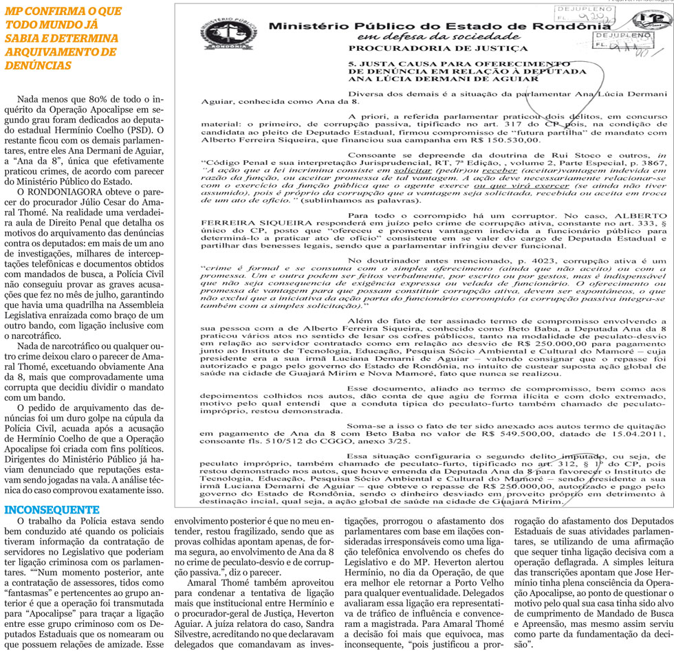 Parecer do MP na Apocalipse detalha quem de fato cometeu crimes