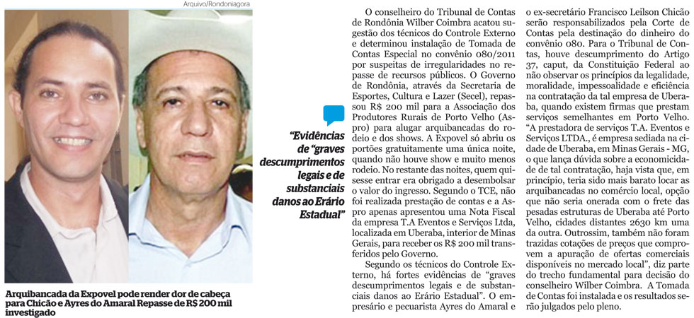 REPASSE DE R$ 200 MIL INVESTIGADO