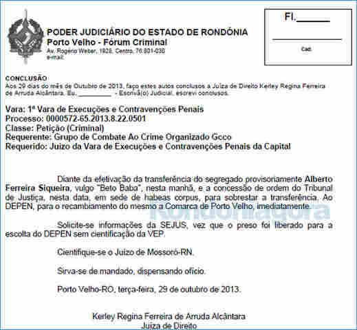 EXCLUSIVO: TRANSFERIDO A MOSSORÓ, BETO BABA DEVE RETORNAR IMEDIATAMENTE APÓS ORDEM DO TJ