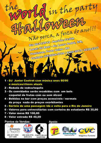 Festa de Haloween no Zé Beer dia 8 de novembro; concorra a ingressos