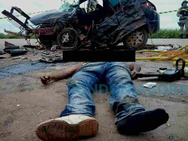 UM MORRE E TRÊS FICAM FERIDOS EM GRAVÍSSIMO ACIDENTE NA BR-364 EM JACY; Fotos