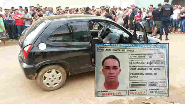 HOMEM É &#69;XECUTADO A TIROS NO BAIRRO DENTRO DE CARRO
