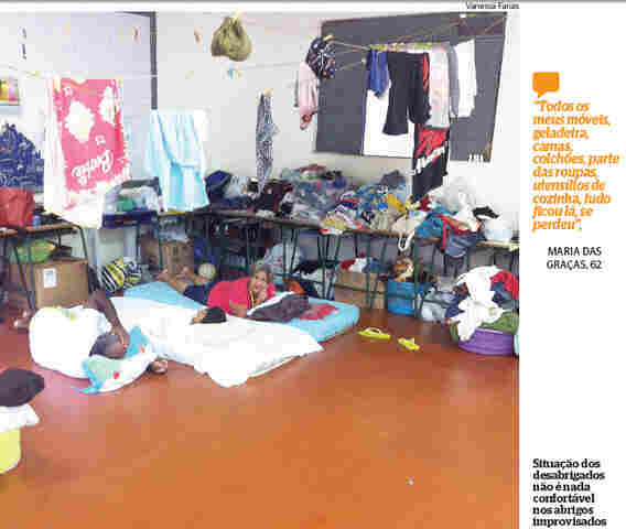 Vítimas da cheia reclamam de mudança para o Parque dos Tanques