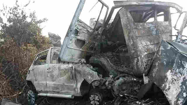 MOTORISTA E PASSAGEIRO DE CAMINHÃO PULARAM ANTES DE VEÍCULO PEGAR FOGO NA BR