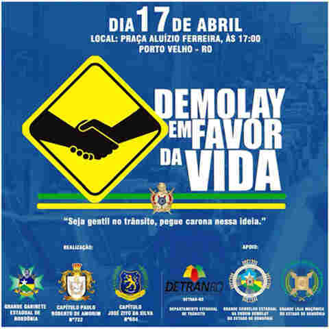 Ordem DeMolay em parceria com o Detran promove passeata a favor da vida
