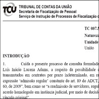 PARECER DE ÁREA TÉCNICA DO TCU MANDA EFETIVAR TRANSPOSIÇÃO DE DEMITIDOS POR BIANCO; Confira na íntegra