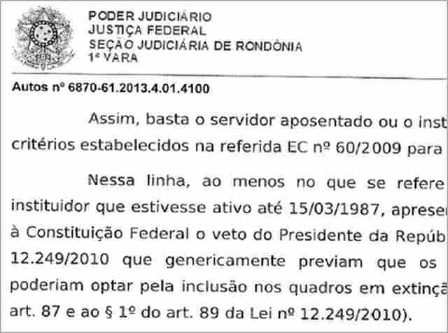 JUSTIÇA FEDERAL MANDA EFETIVAR TRANSPOSIÇÃO PARA SERVIDORES ATIVOS, APOSENTADOS E PENSIONISTAS