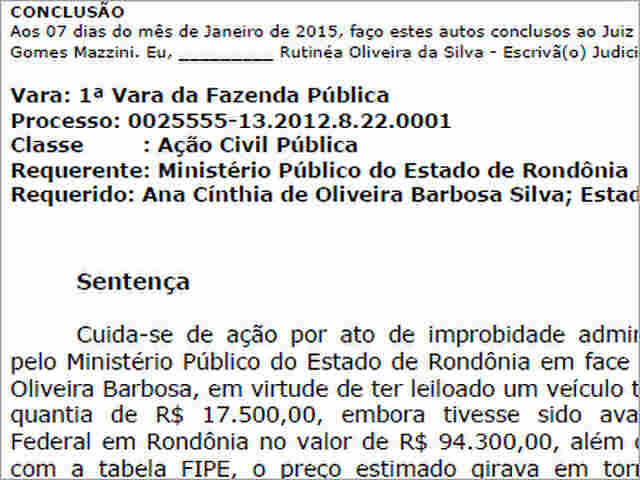 LEILOEIRA PÚBLICA OFICIAL CONDENADA POR LEILOAR CAMINHÃO QUE VALIA QUASE R$ 100 MIL POR APENAS R$ 17.500
