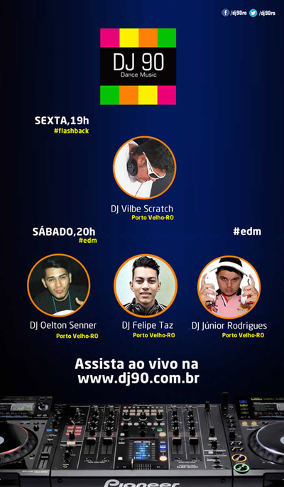 Final de semana com som ao vivo na DJ90.com.br