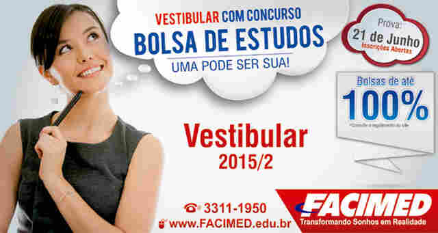 Facimed oferece vestibular com concurso de bolsas de estudos