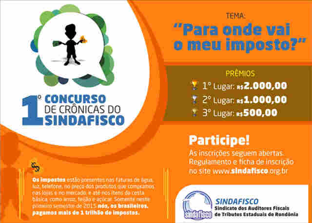 Concurso de crônicas do Sindafisco seguem com inscrições até dia 30