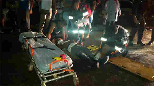 Acidente em frente a faculdade deixa quatro feridos