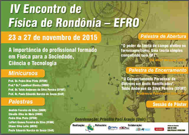 UNIR realiza IV Encontro de Física de Rondônia e V Mostra de Trabalhos Acadêmicos