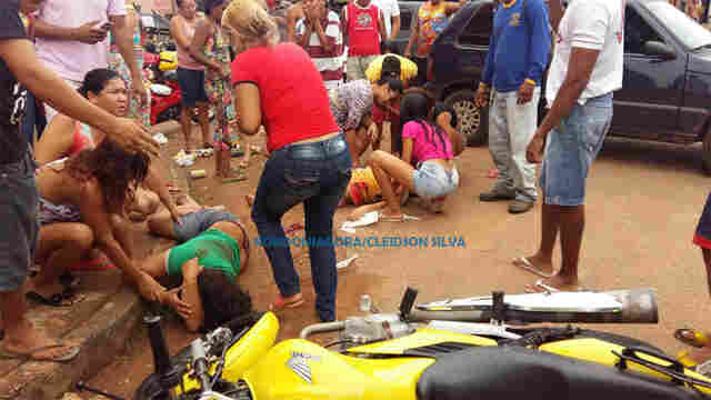 Condutora de moto causa acidente grave na Zona Leste de Porto Velho