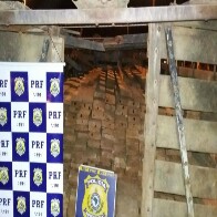 PRF apreende carga ilegal de madeira na BR-364