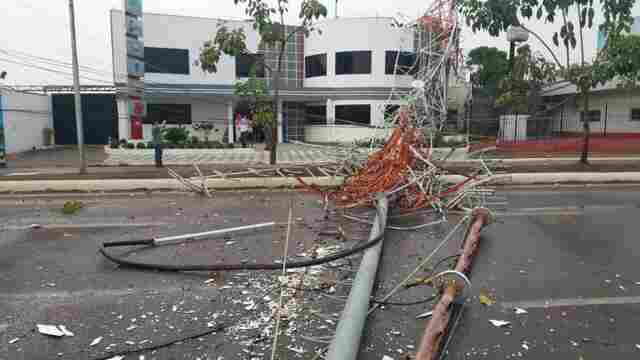 Temporal derruba torre da Record em Porto Velho; veja fotos
