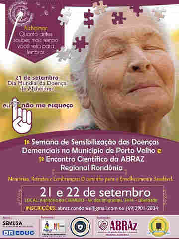 Seminário em Porto Velho vai discutir doenças demenciais em idosos