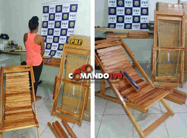 Adolescente é apreendida transportando cocaína escondida em cadeiras