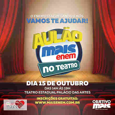 Segunda edição do Aulão Mais Enem no Teatro está com inscrições abertas e gratuitas