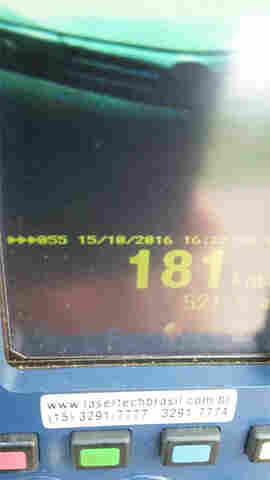 Radar da PRF registra motorista dirigindo a 181 km por hora na BR-364