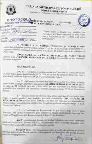 Projeto na Câmara garante R$ 3 mil a membros da Mesa em Porto Velho