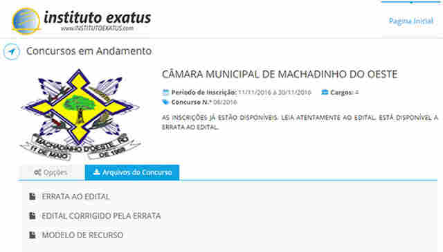 Câmara de Machadinho abre concurso para níveis médio e superior