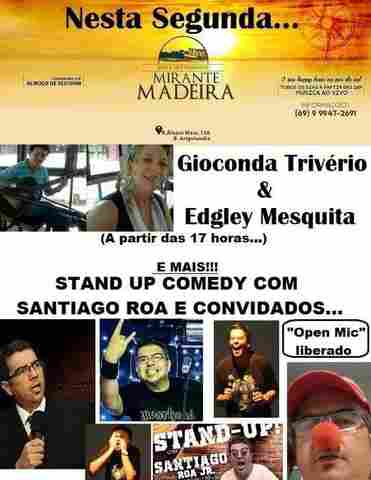 Happy hour do Mirante Madeira tem MPB com Gioconda Trivério e Edgley Mesquita