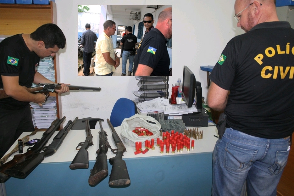 Operação da Polícia Civil prende ex-comandante da PM de Urupá, armas e munição
