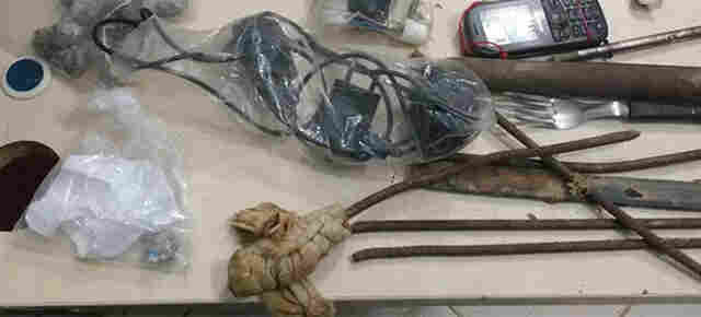 Revista no Urso Panda resulta em apreensão de drogas e armas brancas artesanais