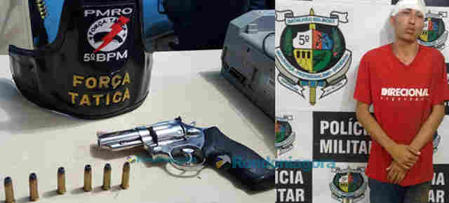 Foragido é preso após cair de telhado de residência durante perseguição em Porto Velho